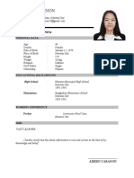 Aireen Yaranon Resume