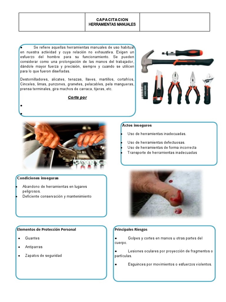 Capacitación en Uso de Herramientas Manuales | PDF | Herramientas ...