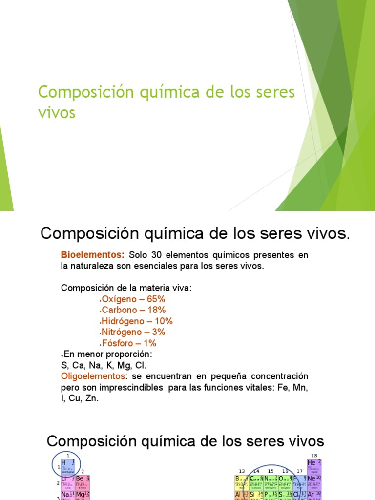Composición Química de Los Seres Vivos y Biomoléculas | PDF ...
