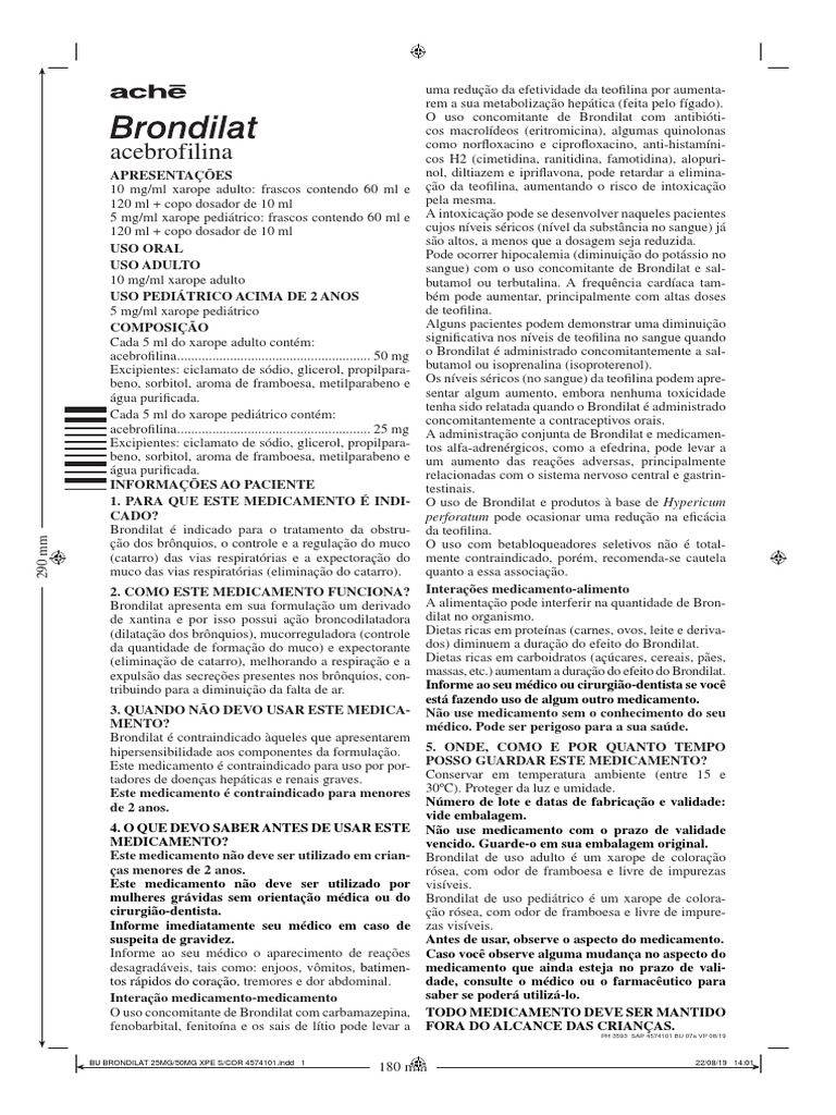 Brondilat: Indicações e Composição do Xarope | PDF | Alergia ...