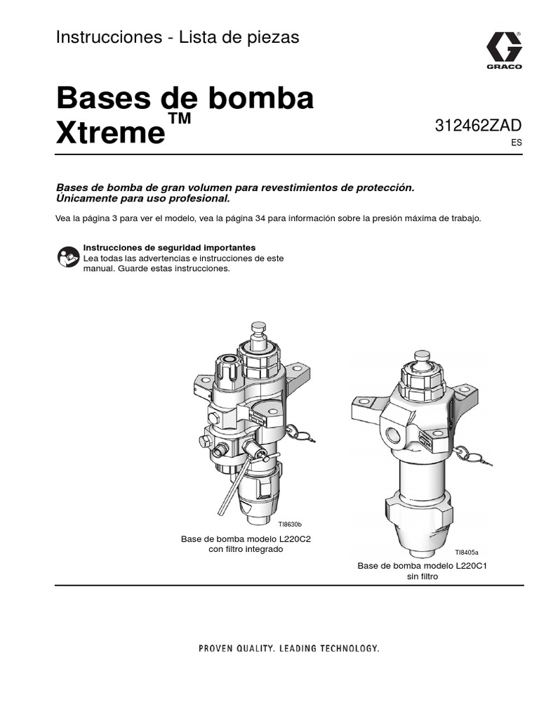 312462ZAD, Bases de Bomba Xtreme, Instrucciones - Lista de Piezas ...