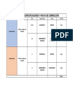 Tabla Especificaciones Prueba Diagnostica