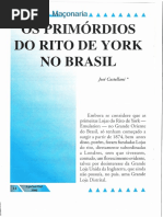 Os Primórdios Do Rito de York No Brasil - Castellani