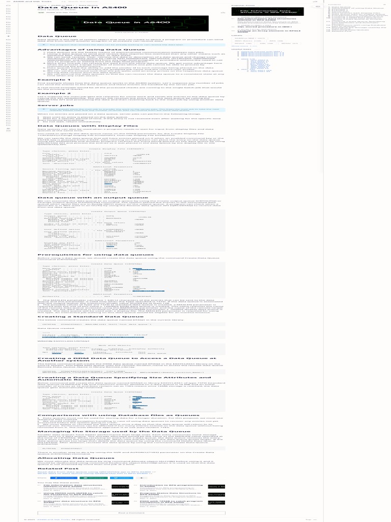 Data queue in as400 pdf queue abstract data type ibm rpg