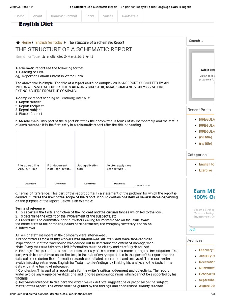 the-structure-of-a-schematic-report-english-for-today-1-online