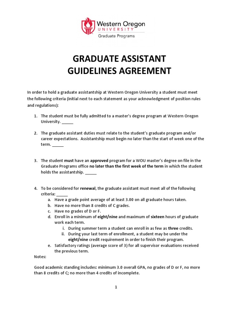 Graduate Assistantship Guidelines | PDF | Fee | Student Financial Aid ...