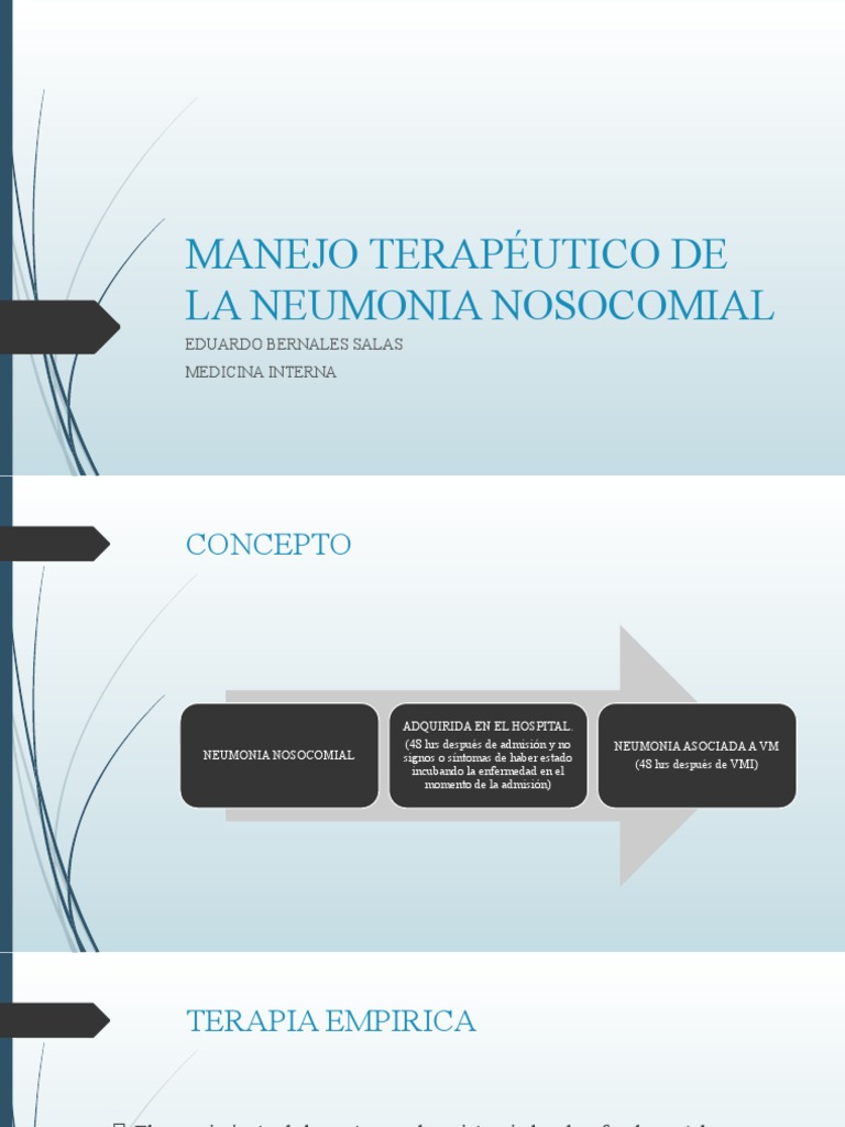 Manejo Terapeutico De La Neumonia Nosocomial Clase Pdf Neumonía