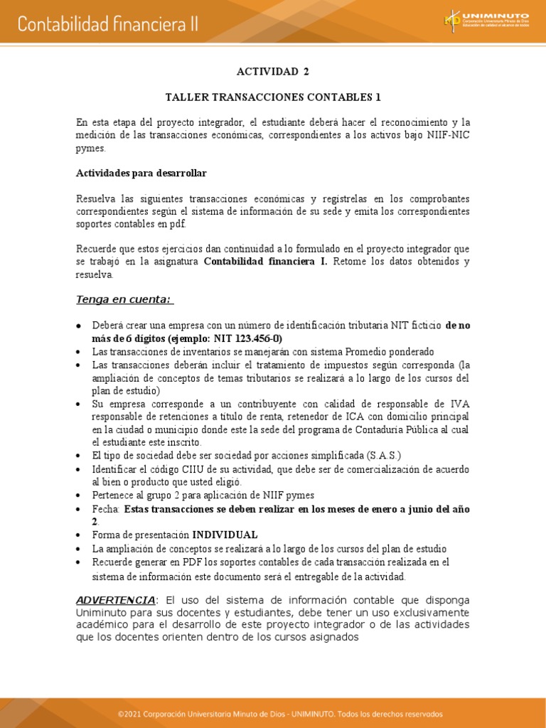 Actividad 2 | PDF | Impuesto al valor agregado | Contabilidad