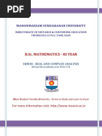 Manonmaniam Sundaranar University: B.Sc. Mathematics - Iii Year