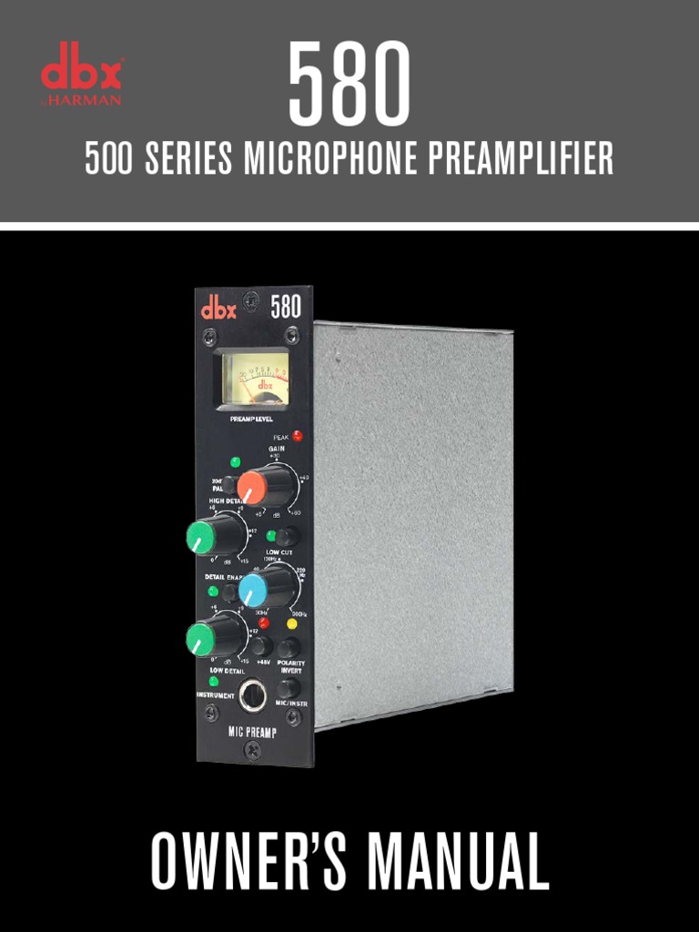 580 Manual Rev A | PDF | Microphone | Decibel