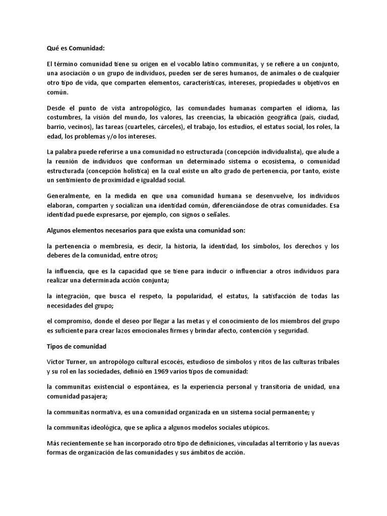 Qué Es Comunidad 1 | PDF | Comunidad