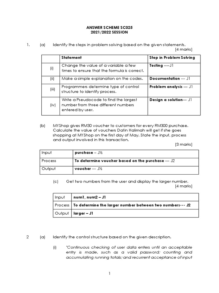 SC025 Answer Scheme 2021/2022 | PDF | Parameter (Computer Programming ...
