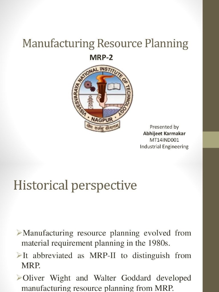 Manufacturing Resource Planning | PDF