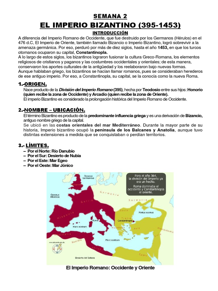 Ubicación y Origen del Imperio Bizantino | PDF | imperio Bizantino ...