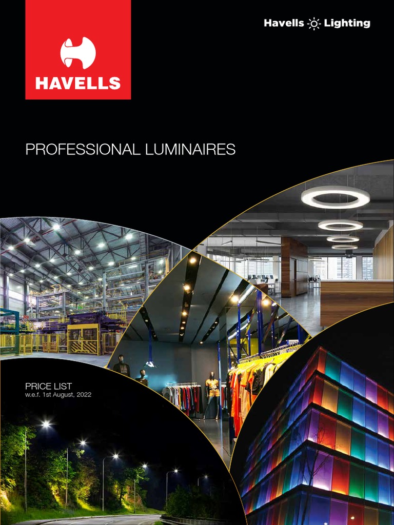 Havells ProfessionalLuminaires Price List PDF Lighting Light