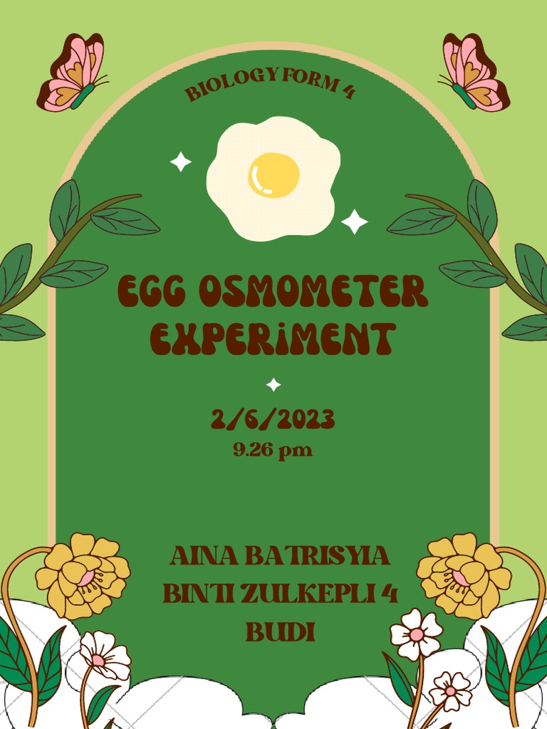 Egg Osmometer PDF Osmosis Cell Membrane