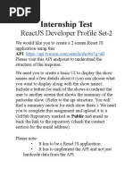 ReactJS Test Freshers