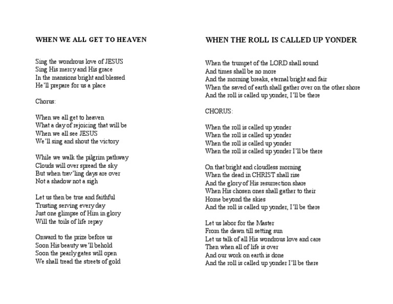 When we all get to heaven pdf