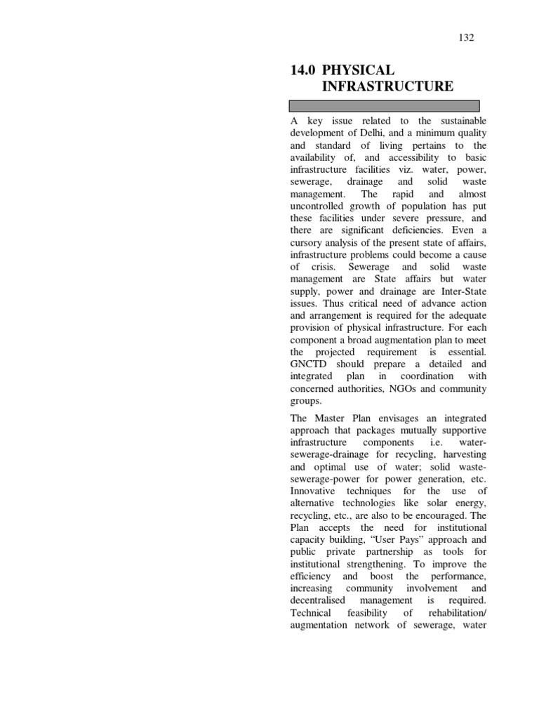 Delhi's Physical Infrastructure Needs | PDF | Home & Garden