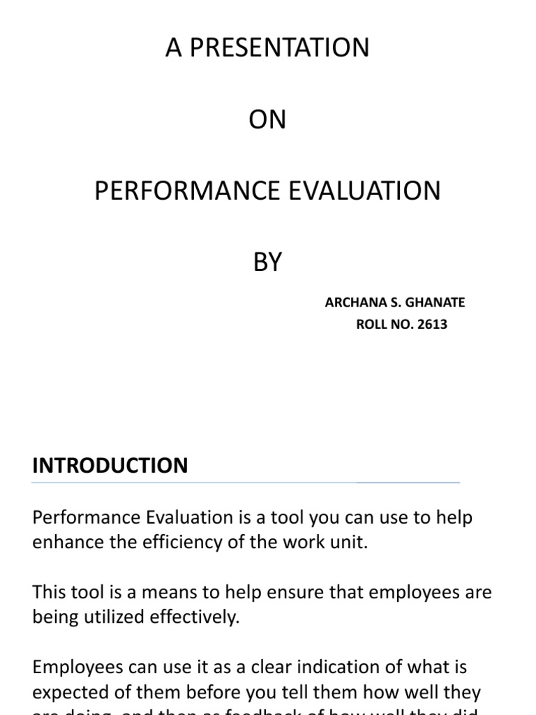 Performance Evaluation Overview and Benefits | PDF | Career & Growth ...