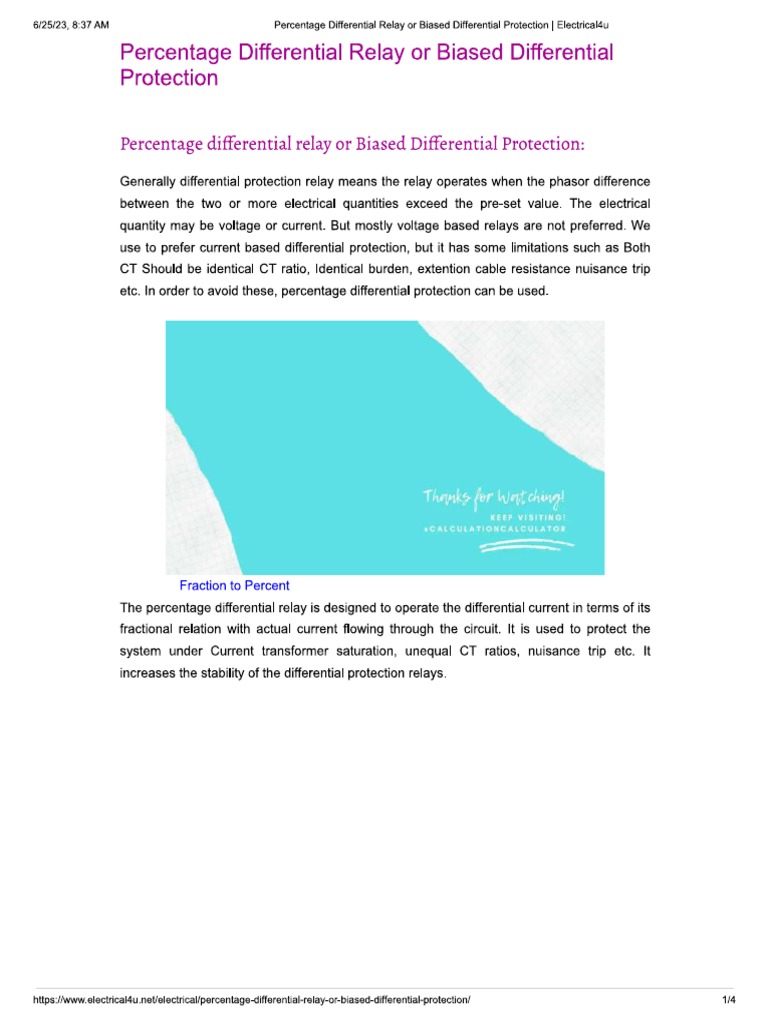 DifferentialBiased Relay Notes PDF