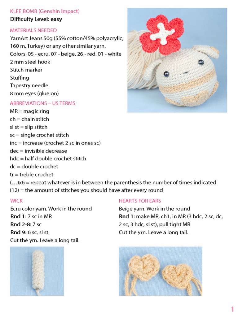 Klee Bomb Crochet Pattern Guide | PDF