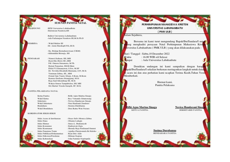 Isi Undangan Natal Pmk Pdf