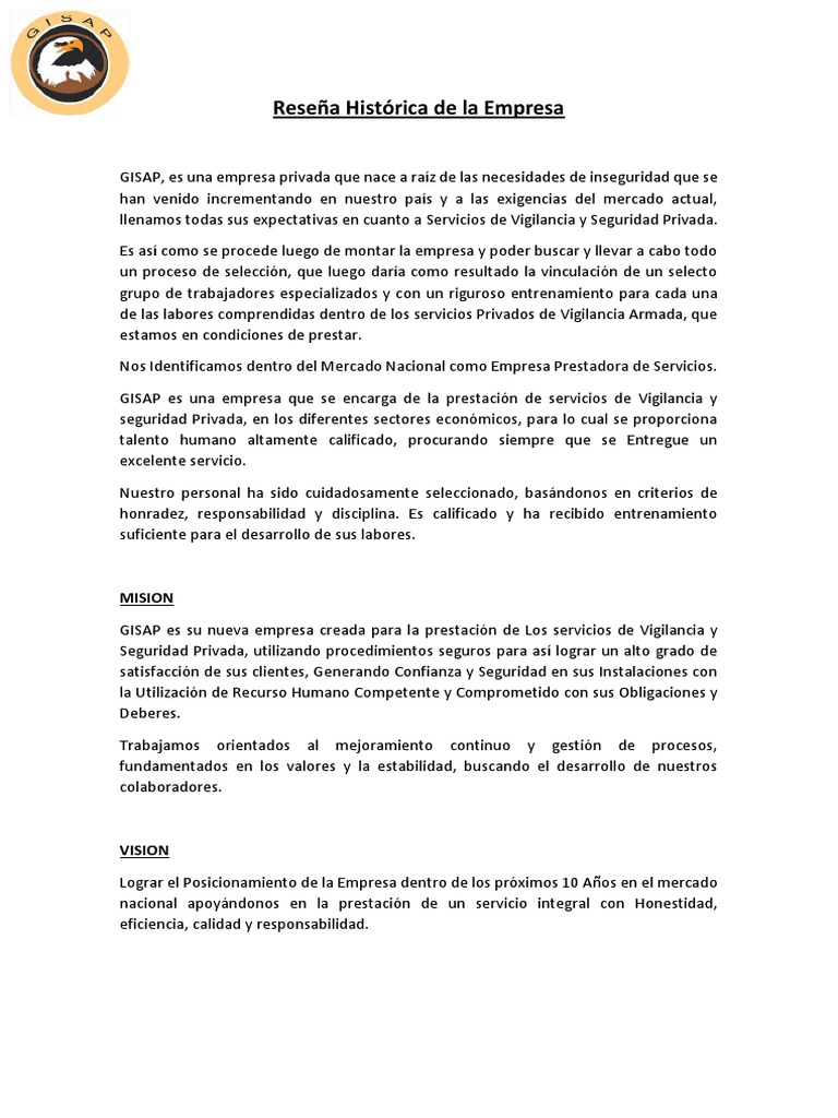Reseña Histórica de GISAP | PDF | Valores | Economias