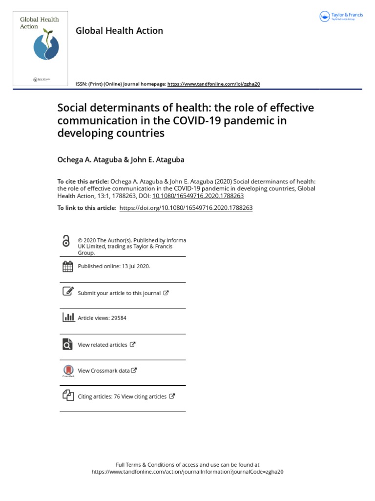 Social Determinants of Health The Role of Effective Communication in ...