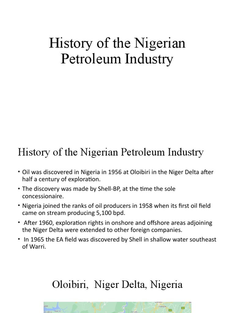 History of The Nigerian Oil Industry PDF Nigeria Petroleum