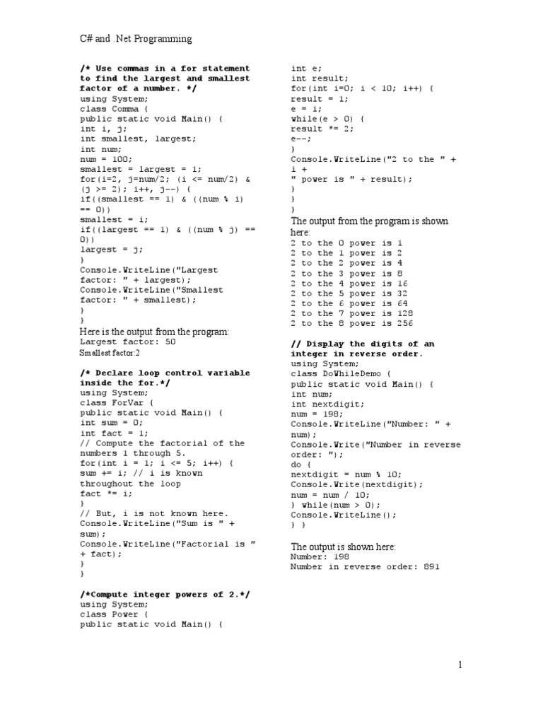 C# basic Programs | C Sharp (Programming Language) | Parameter ...