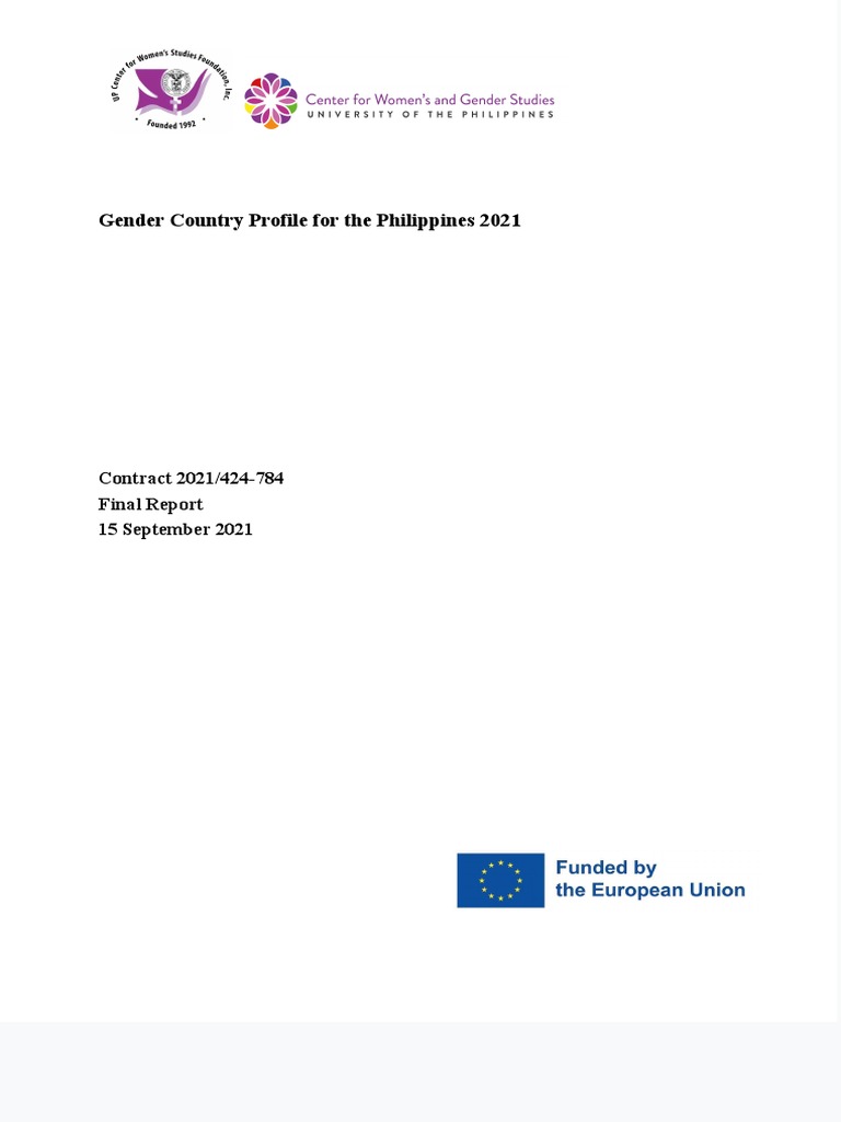 Gender Equality in the Philippines 2021 | PDF | United Nations ...