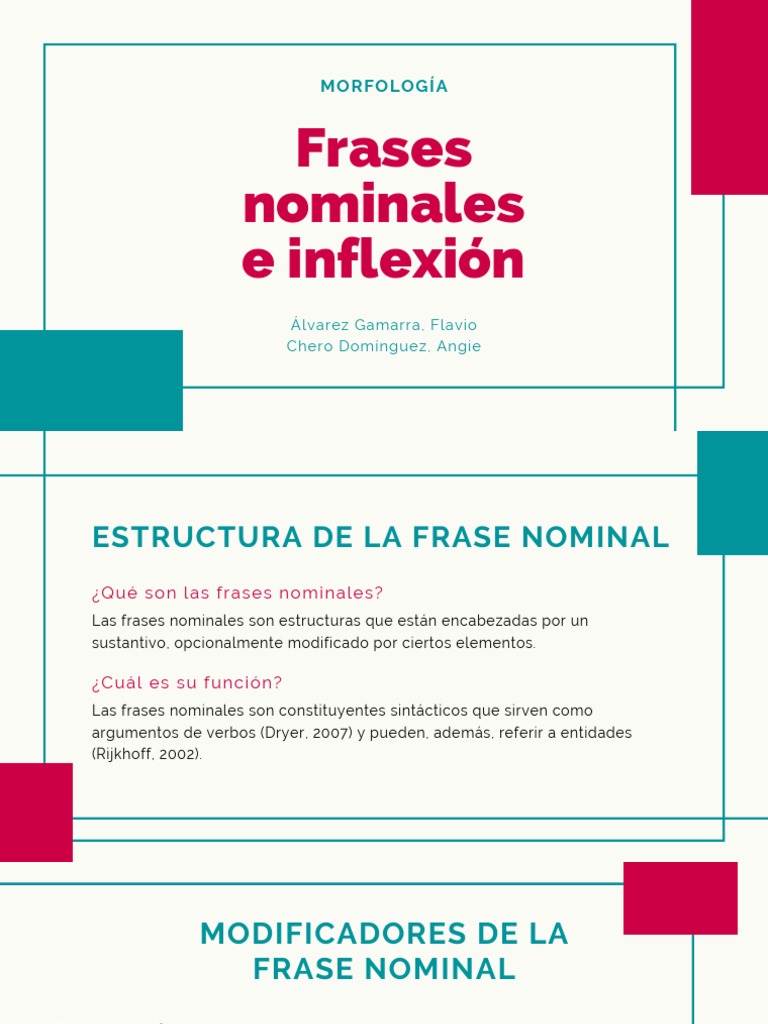 Frases Nominales e Inflexión | PDF | Adjetivo | Oración (Lingüística)