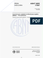 ABNT - NBR - 17047 - 2022 - Levantamento Cadastral Territorial para Registro Publico Procedimeto