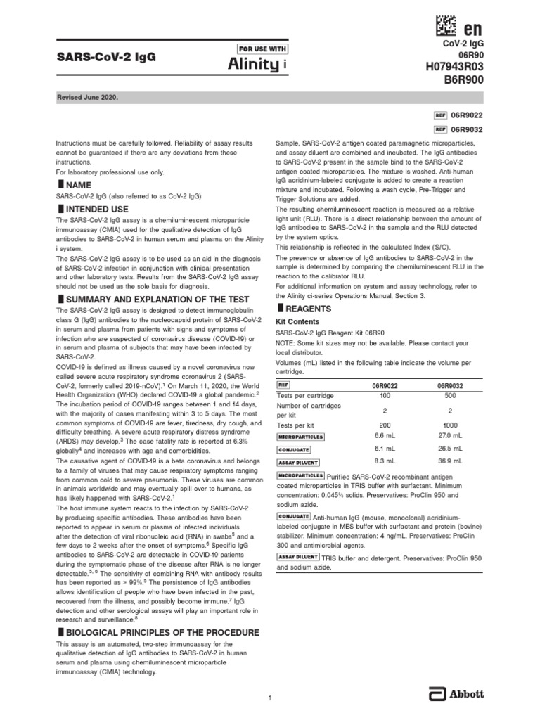 Alinity Sars Cov Igg | Download Free PDF | Antibody | Assay