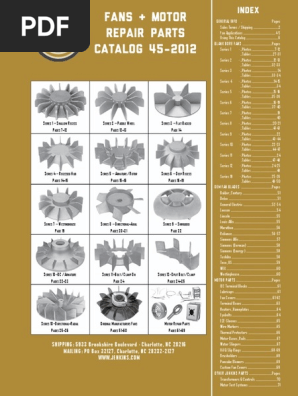 Fans Amp Motor Index Repair Parts Catalog | PDF | Electric