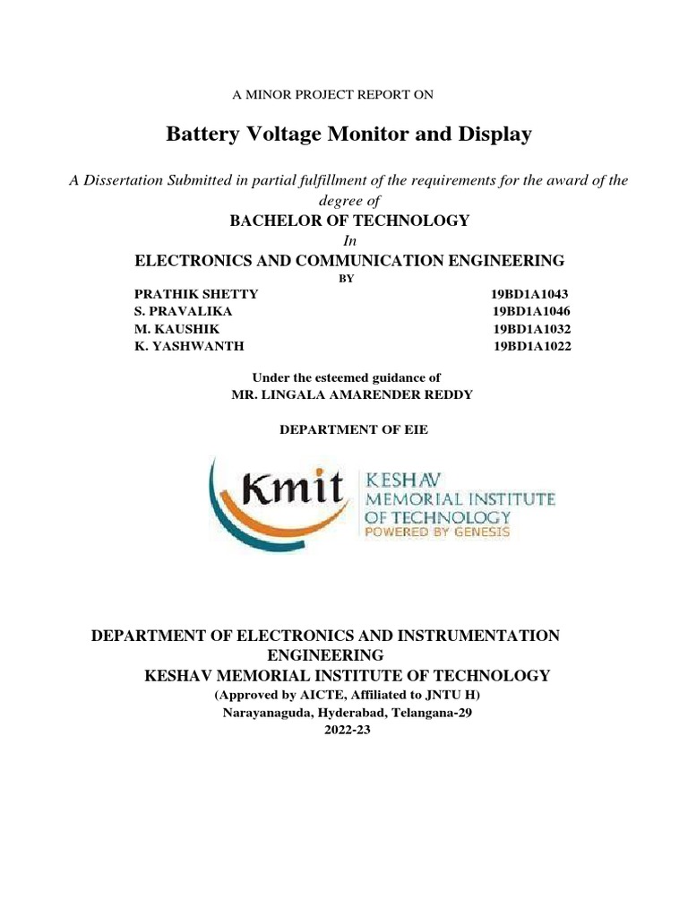 MINIDOCUMENTATION - Battery Voltage Indicator | PDF | Rechargeable ...