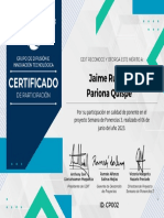 Certificado SDP3 - Jaime Pariona