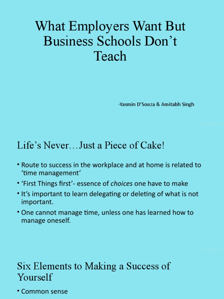 What Employers Want But Business Schools Dont Teach PDF