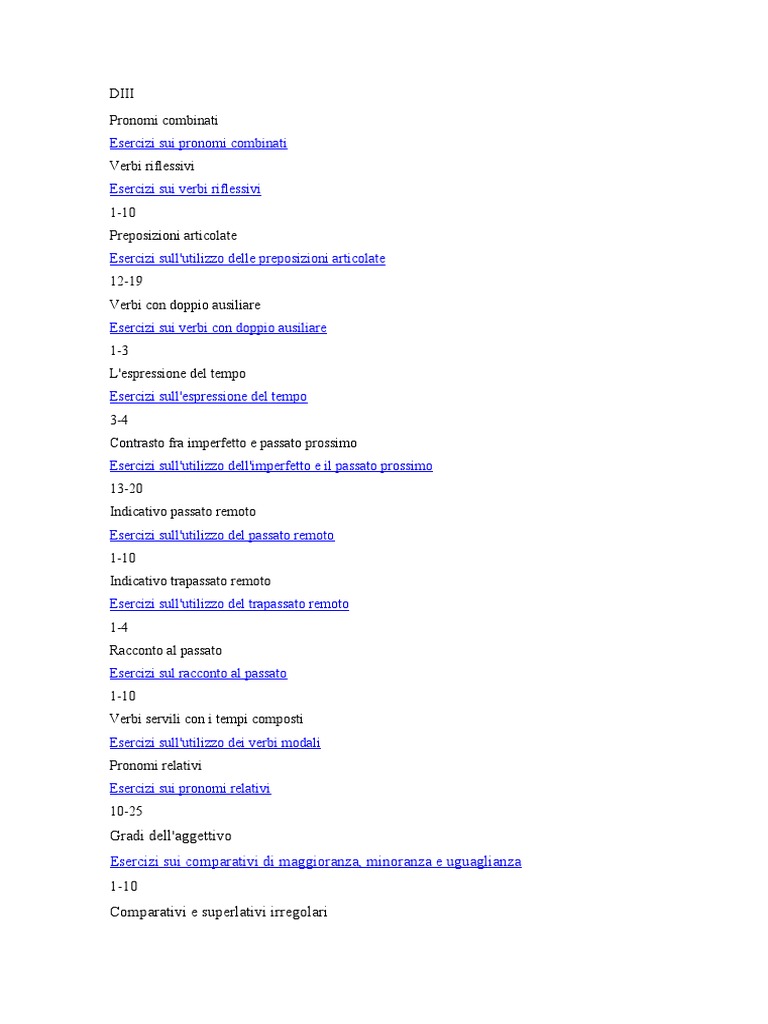 DIII Grammatica Esercizi Autocorrettivi 2 | PDF