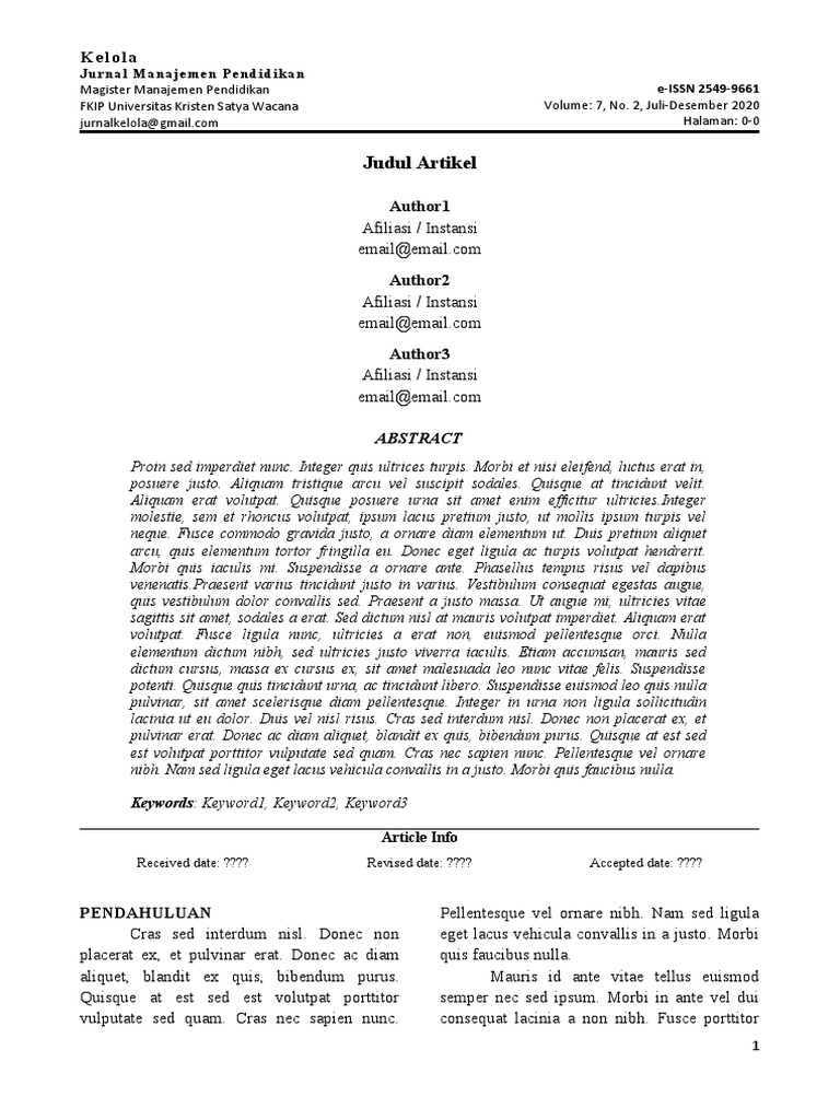 Kelola-Jurnal-Manajemen-Pendidikan (Template) | PDF