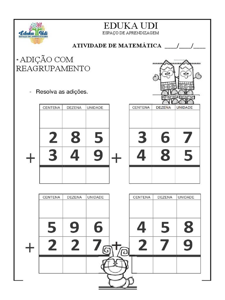 Adição Com Reagrupamento 3º Ano | PDF