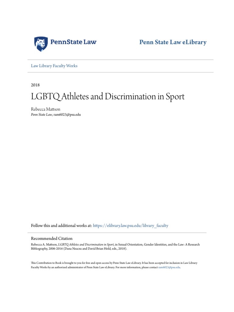 Lgbtq athletes and discrimination in sport pdf title ix lgbtqia 