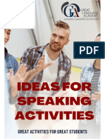 Ideas For Speaking Activities