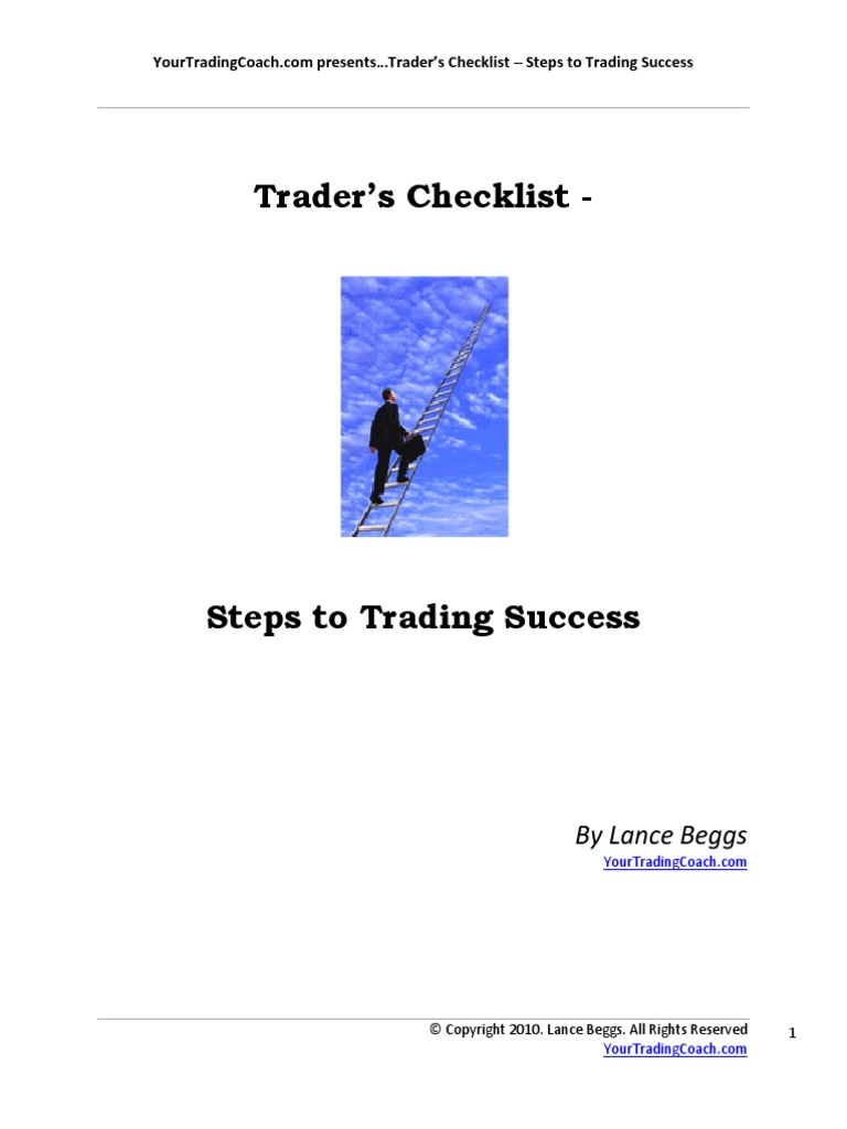 Traders Checklist PDF Information Option (Finance)