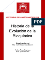 Historia de La Evolución de La Bioquímica