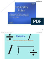 Divisibility Rules Notebook - Notebook September 20, 2011