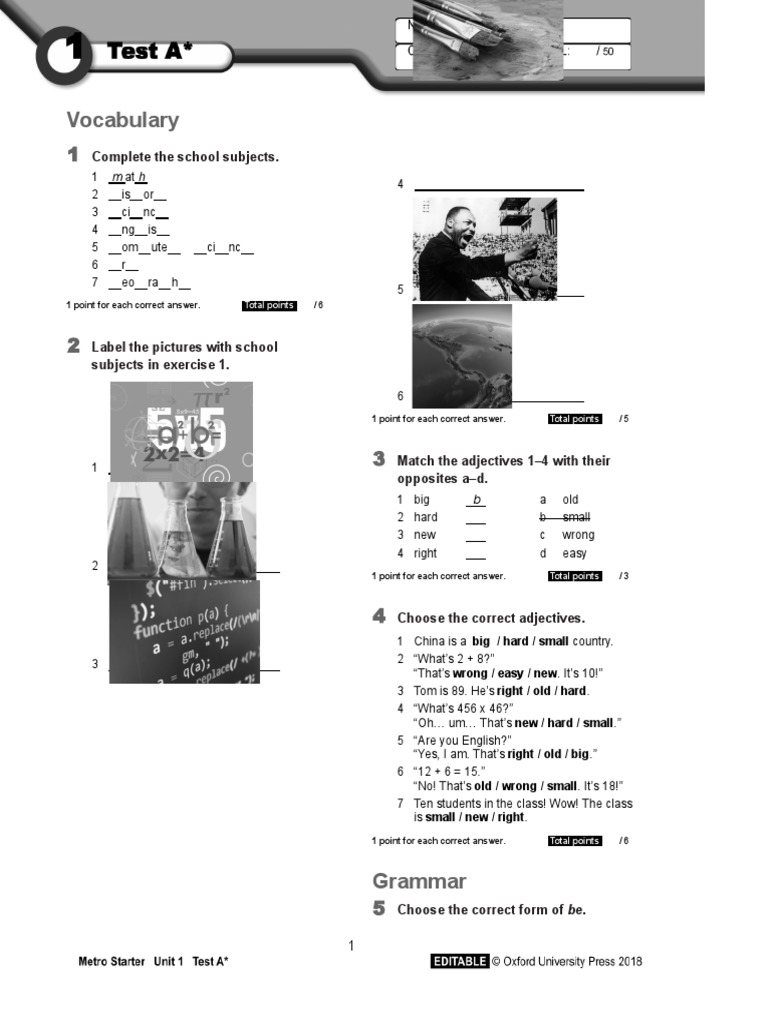 Starter Unit 1 Vocabulary Exercises | PDF | Linguistic Typology | Syntax