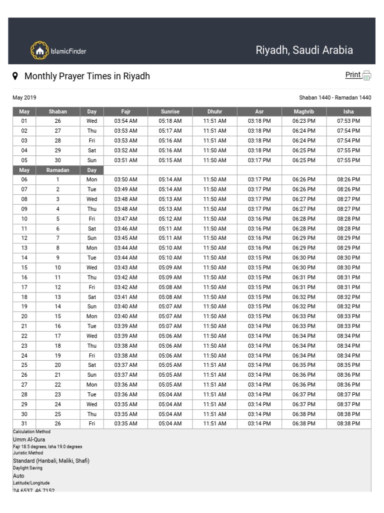 Monthly Prayer Times PDF Worship Islamic Fundamentalism