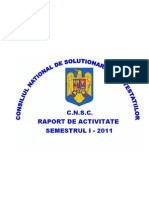 Raport Activitate CNSC - Semestrul I - 2011